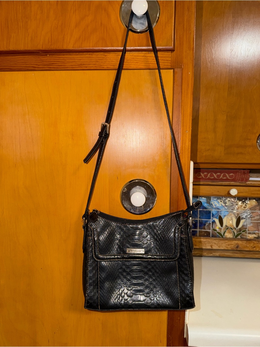 Liz Claiborne Black Textured Shoulder Bag